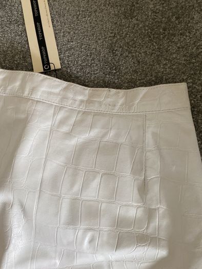 Topshop Leather Skirt white