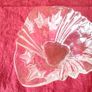 Art Deco 8 Inches Wide Centerpiece Glass Bowl With Embossed Leaves Decoration Image 3