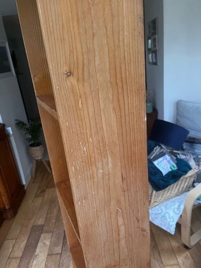 tall slim pine bookcase