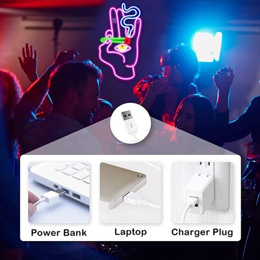 Hand Eye Neon Sign Pink Hand Neon Light for Wall Decor Led Evil Eye Neon Sign USB Man Cave Neon Light Sign for Bedroom Game Room Kids Room Decor Home Bar