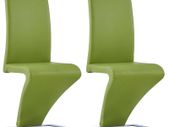 Dining Chairs with Zigzag Shape 2 pcs Green Faux Leather