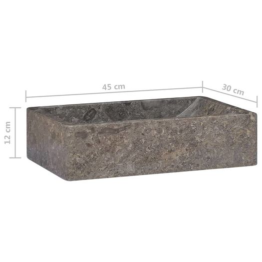 Sink Grey 45x30x12 cm Marble