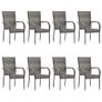 9 Piece Garden Dining Set Poly Rattan Grey Image 2