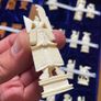 Vintage Chinese Bone Hand Carved Ivory Chess Set Hong Kong 1960s Image 8