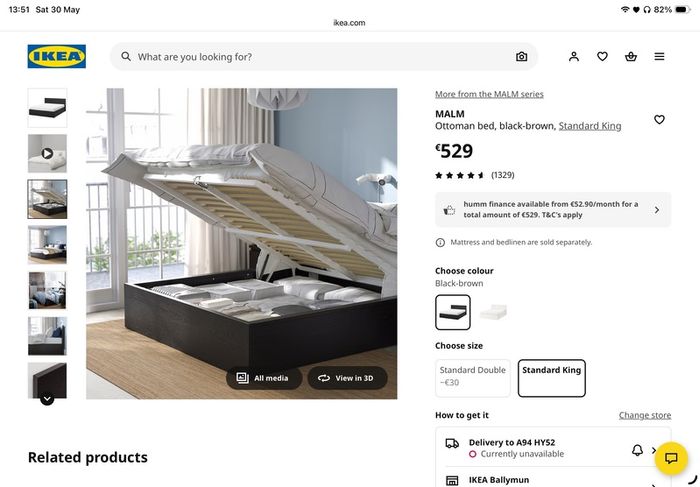 Wooden king size bed with matress