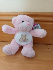 Baby Gift - Teddy with Hand Stitched Bib.