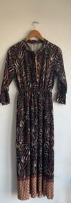 Pala D'oro brown pleated dress size small