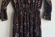 Pala D'oro brown pleated dress size small