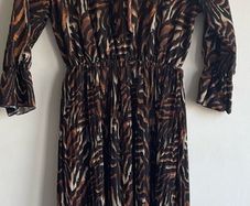 Pala D'oro brown pleated dress size small