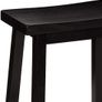 Kitchen Stools Solid Wood Low Bar Stools Dining Chair Easy Assemble Modern Set of 2 24" Tall Black Image 4