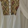 Floral long sleeve blouse for women, elegant bottoned neck, casual wear, white, Image 4