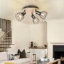 3 Way Ceiling Light Rotatable - Ceiling Spot Light Fittings E14 Kitchen Lights Ceiling Round - Black Light Fittings Ceiling Spotlights Wood - Matching Ceiling and Wall Lights Bedroom No Bulb Image 4