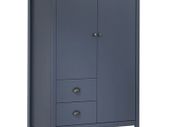 _2-Door Wardrobe Hill Range Grey 99x45x137 cm Solid Pine Wood