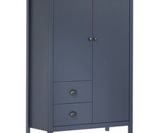 _2-Door Wardrobe Hill Range Grey 99x45x137 cm Solid Pine Wood