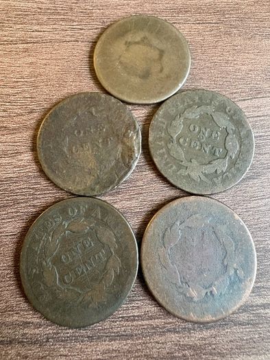 USA Large Cent 5 coin Lot