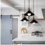 3 lights chandelier iron painted strip/disc ceiling plate living room kitchen restaurant hotel lamp Image 4