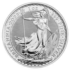 2023 UK 2 Pounds Britannia 1 Oz Silver Bullion Coin  Queen Elizabeth. (In Capsule)