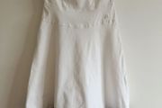 Morgan White Strapless Dress with Black Tulle Hem - Size UK 10