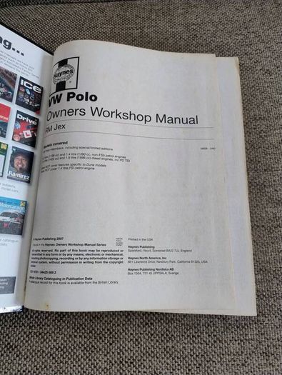 Haynes Volkswagen Polo owners workshop manual hardback FREE STANDARD POSTAGE INCLUDED