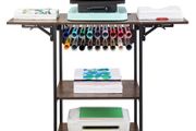 Heat Press Table 3Tier Movable Heat Press Stand Foldable with Wheels Brown