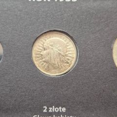 Poland 2 zlote glowa kobiety 1932 - 1934 silver coin