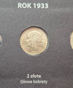 Poland 2 zlote glowa kobiety 1932 - 1934 silver coin
