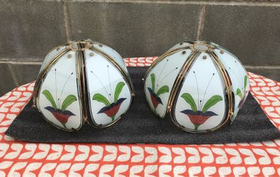 2 Matching Glass Lampshades