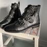 ankle boots Stradivarius black leather biker style boot size 40 Image 5