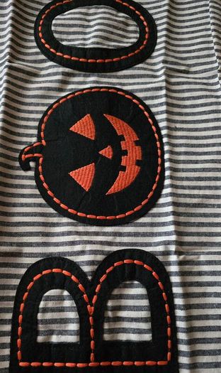Striped Halloween cushion cover - Boo