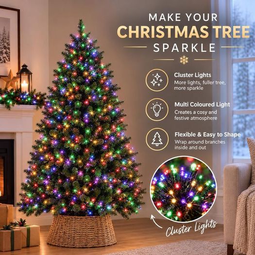 Christmas Tree Cluster Fairy Lights 480 LED 6m