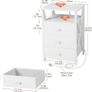 Bedside Table Set of 2 with Charging Station, Side Table with Led Lights, Bedside Cabinet with 3 Fabric Storage Drawers, End Table, Sofa Side Table, Nightstand for Living Room Image 3