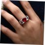 Natural Heart-Shaped Garnet & Angel Wings Silver Ring Image 4