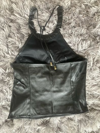 Leather look top