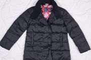 Roxy Girl Black Puffer Jacket with Floral Lining 8UK/36EU