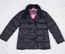 Roxy Girl Black Puffer Jacket with Floral Lining 8UK/36EU