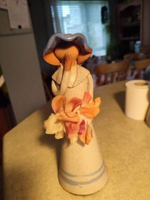 Swedish vintage studio pottery Flower Girl figurine
