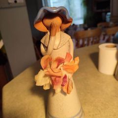 Swedish vintage studio pottery Flower Girl figurine