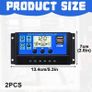2PCS Solar Charge Controller 30A 12V 24V LCD Image 2