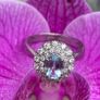 Vintage Aquamarine and Diamond 18ct Gold Cluster Ring Image 8