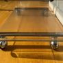 Vintage Clear Lucite/Acrylic Tv Stand/Shelf Unit on Chrome Casters. Image 5
