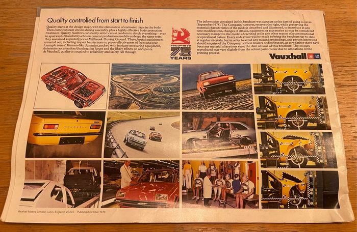 Vauxhall 1978 Motor Show Sales Brochure