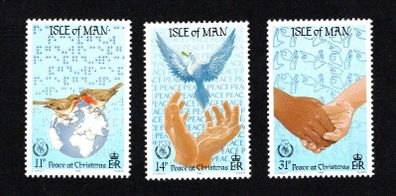 1986 Isle of Man Christmas and International Peace Year Commemorative Stamps Mint Never Hinged (MNH)