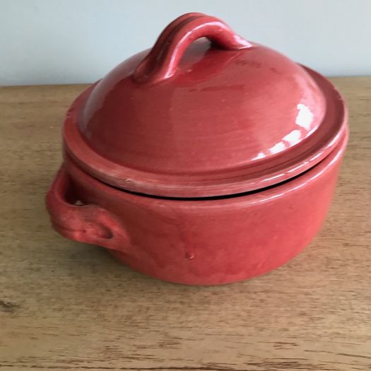 Salmon Coloured Casserole Pot