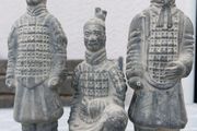 Trio of Vintage Chinese Terracotta Army Soldiers of Qin Shi Huang