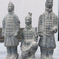 Trio of Vintage Chinese Terracotta Army Soldiers of Qin Shi Huang