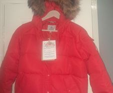 Brand New Never Worn Pyrenex Aviator Fur Girls Down Jacket Age 14 Mascotte Red