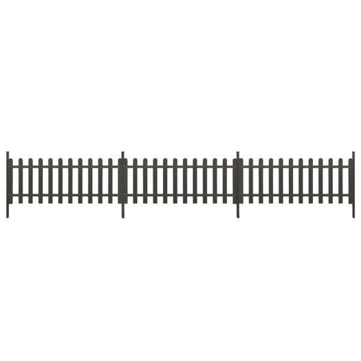 Picket Fence with Posts 3 pcs