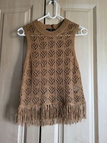 F&F Beige crochet summer shirt blouse S NEW
