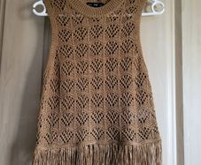 F&F Beige crochet summer shirt blouse S NEW