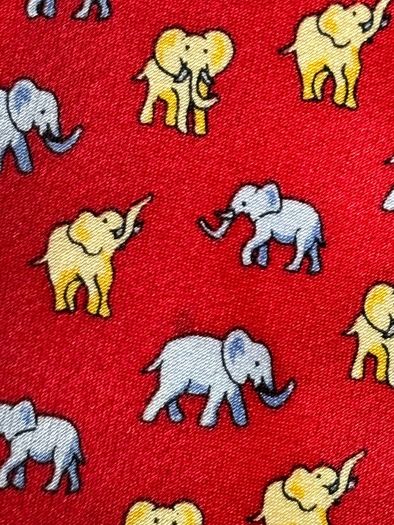 Vintage Elephant Silk Tie